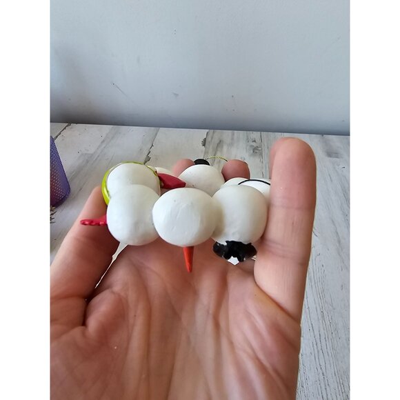 snowman wreath unique ornament top hat Xmas tree glitter - Picture 7 of 8